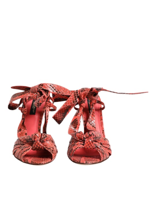 Sandalias de Piel de Pitón Coral de Dolce & Gabbana - Image 2