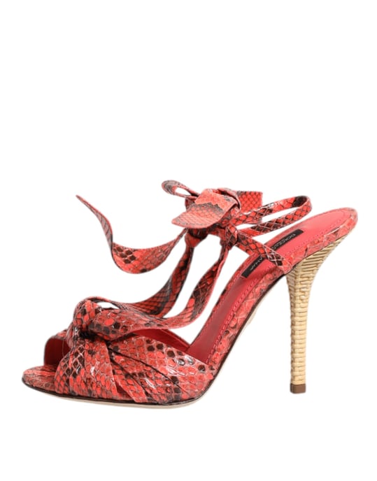 Sandalias de Piel de Pitón Coral de Dolce & Gabbana - Image 6