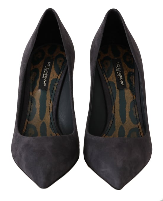 Zapatos de Tacón de Suede Gris de Dolce & Gabbana - Image 3