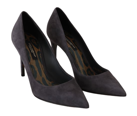 Zapatos de Tacón de Suede Gris de Dolce & Gabbana - Image 4
