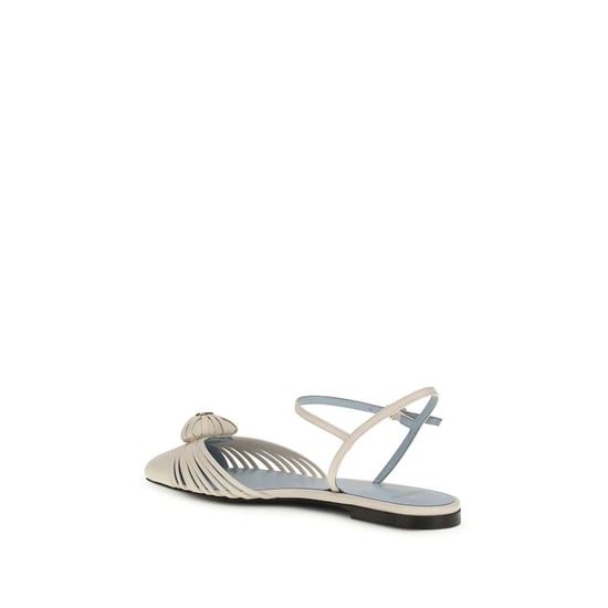 Sandalias Planas Bos Taurus de Cuero de Ternera Beige Valentino Garavani - Image 3