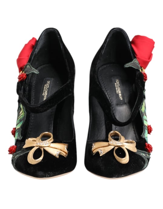 Zapatos Mary Jane con Broche de Cristales de Rosas Negras Dolce & Gabbana - Image 3