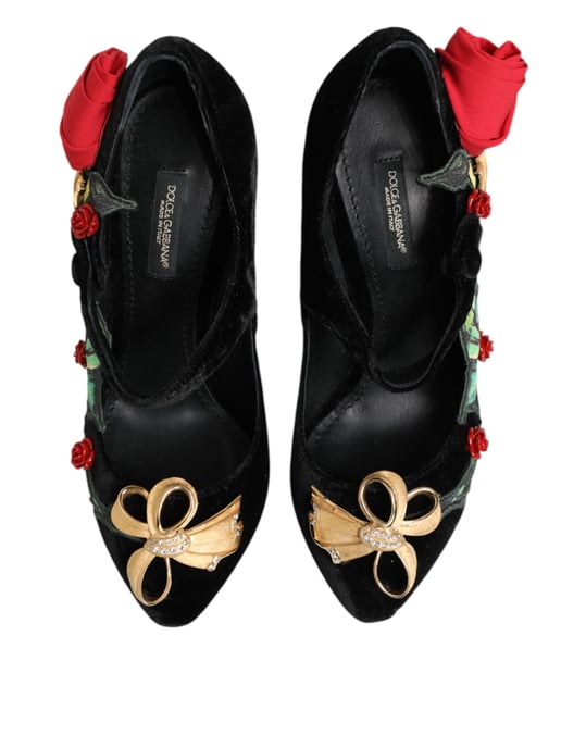 Zapatos Mary Jane con Broche de Cristales de Rosas Negras Dolce & Gabbana - Image 4