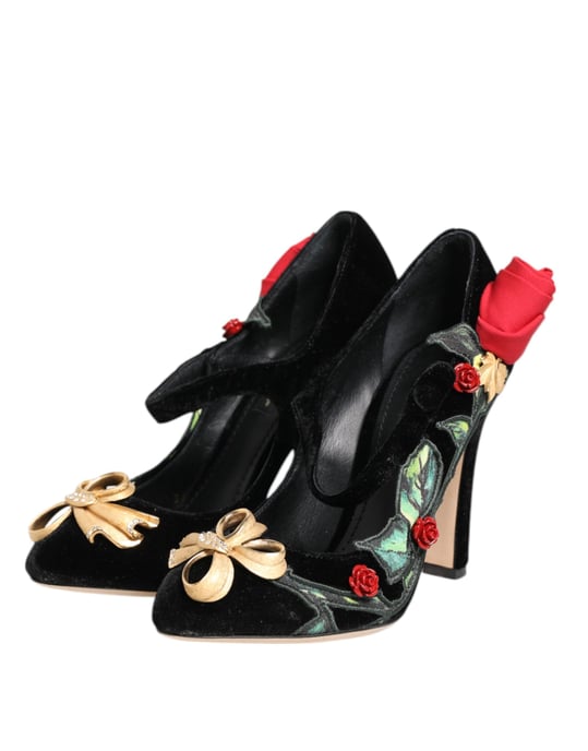 Zapatos Mary Jane con Broche de Cristales de Rosas Negras Dolce & Gabbana - Image 5
