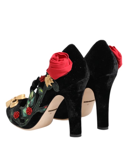 Zapatos Mary Jane con Broche de Cristales de Rosas Negras Dolce & Gabbana - Image 6