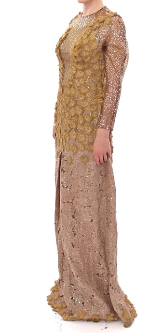 Vestido Maximidi de Encaje Largo con Cristales GOLD de Lanre Da Silva Ajayi - Image 2