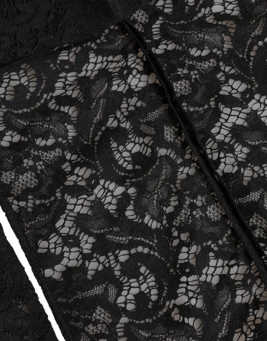 Sombrero de Cabeza Completa de Encaje Floral Negro Dolce & Gabbana - Image 3