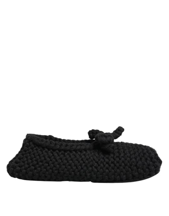 Zapatos Ballerina Slip On de Lana Negrа de Dolce & Gabbana - Image 1