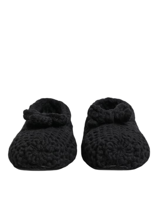 Zapatos Ballerina Slip On de Lana Negrа de Dolce & Gabbana - Image 3