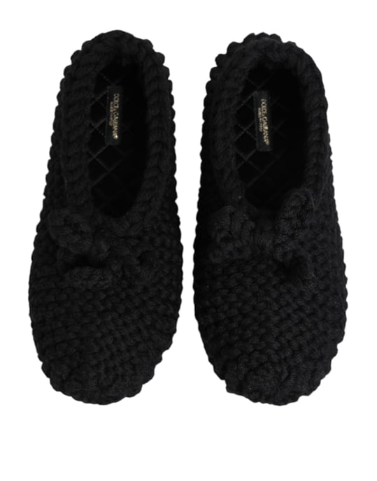 Zapatos Ballerina Slip On de Lana Negrа de Dolce & Gabbana - Image 4