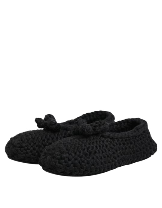 Zapatos Ballerina Slip On de Lana Negrа de Dolce & Gabbana - Image 5