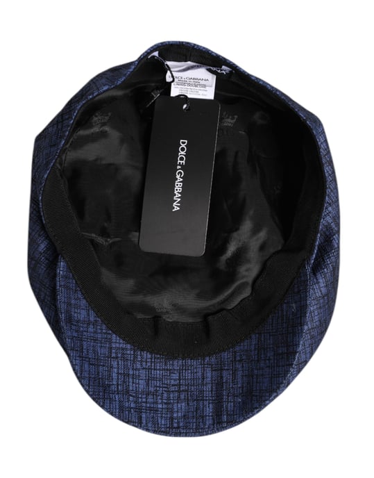 Gorra de newsboy de algodón elástico azul Dolce & Gabbana - Image 6
