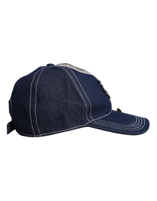 Gorra de béisbol con embellishments de cristal azul de Dolce & Gabbana - Image 4