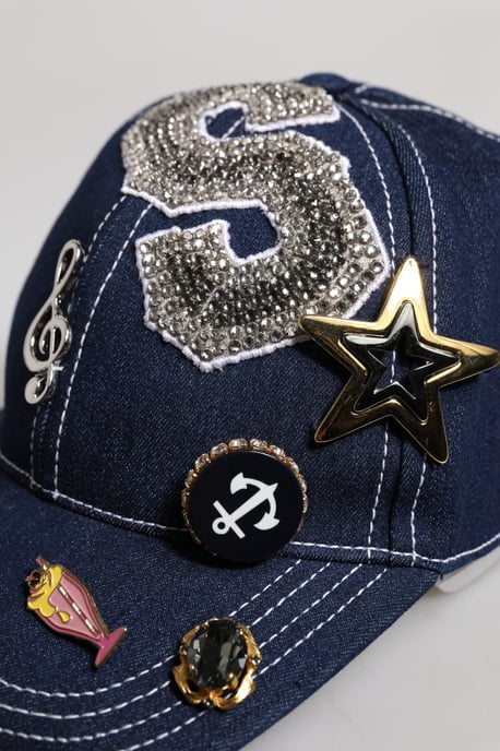 Gorra de béisbol con embellishments de cristal azul de Dolce & Gabbana - Image 6