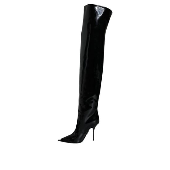 Dolce & Gabbana Botas de Cuero Negras Hasta La Rodilla - Image 3