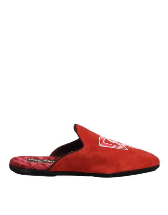 Zapatillas de Casa DG King para Hombre en Ante Rojo de Dolce & Gabbana - Image 1