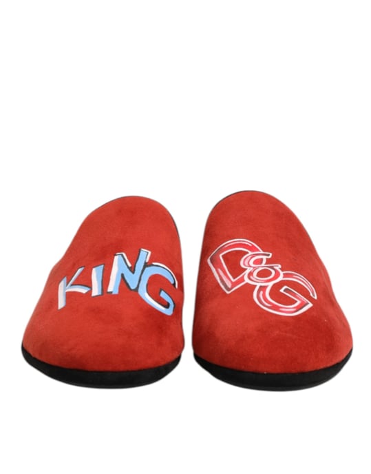 Zapatillas de Casa DG King para Hombre en Ante Rojo de Dolce & Gabbana - Image 3