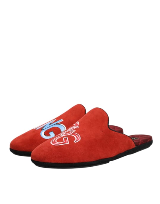 Zapatillas de Casa DG King para Hombre en Ante Rojo de Dolce & Gabbana - Image 5