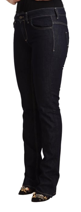 Jeans de mezclilla skinny de algodón negro con stretch y cintura baja GF Ferre - Image 2
