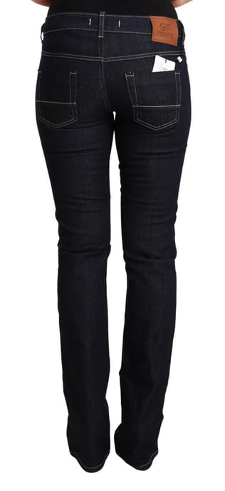 Jeans de mezclilla skinny de algodón negro con stretch y cintura baja GF Ferre - Image 3