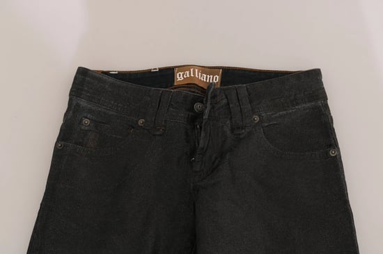 Pantalones de mezclilla de pierna regular de cintura baja lavado negro John Galliano - Image 1