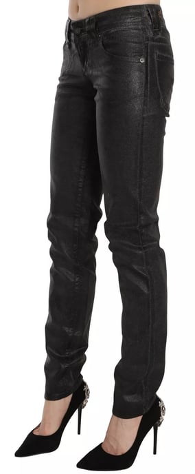 Pantalones de mezclilla de pierna regular de cintura baja lavado negro John Galliano - Image 2