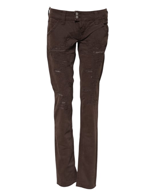 CYCLE Jeans Casual Skinny de Algodón Marrón de Cintura Baja - Image 2