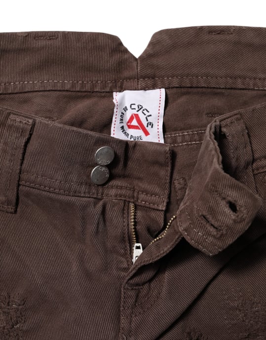 CYCLE Jeans Casual Skinny de Algodón Marrón de Cintura Baja - Image 4