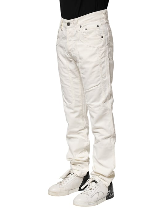 Jeans de denim para hombre Jeckerson de algodón blanco elástico corte recto - Image 3