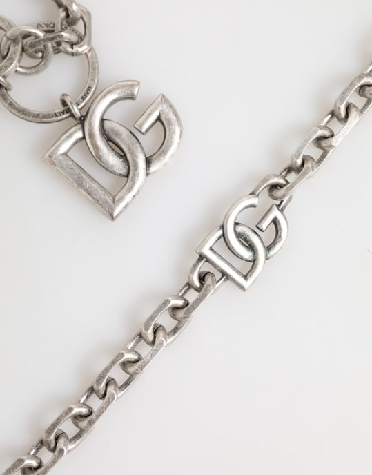 Collar de Hombre con Detalles en Logo DG de Latón en Tono Plateado de Dolce & Gabbana - Image 3