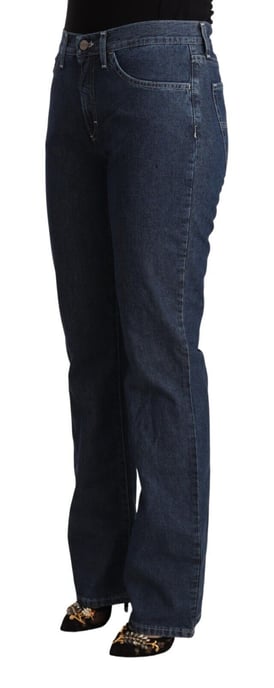 Jeans de mezclilla de algodón azul de talle medio acampanados GF Ferre - Image 2