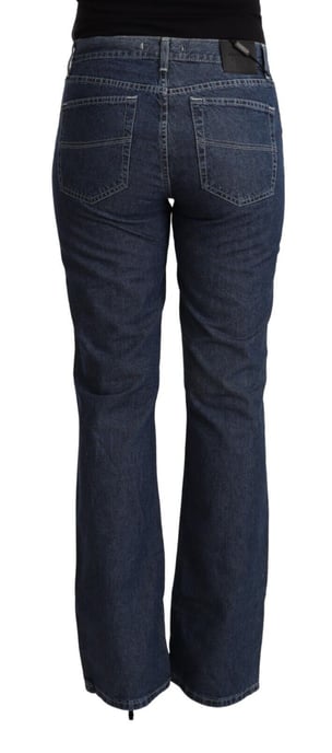 Jeans de mezclilla de algodón azul de talle medio acampanados GF Ferre - Image 3