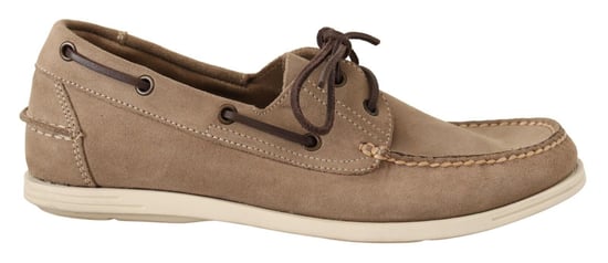 Mocasines bajos casuales para hombre en ante beige Pollini - Image 1