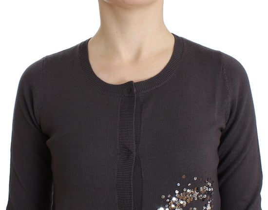 Cardigan de lana morado con lentejuelas de John Galliano - Image 5