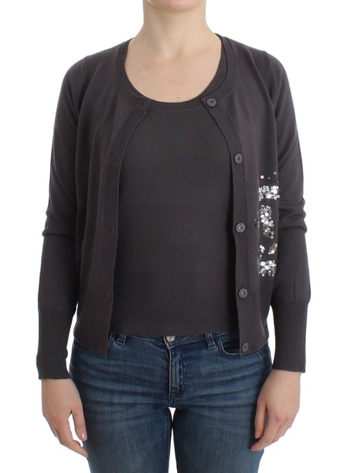 Cardigan de lana morado con lentejuelas de John Galliano - Image 6