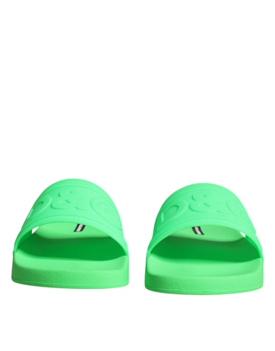 Sandalias de Playa de Cuero Verde Dolce & Gabbana - Image 2
