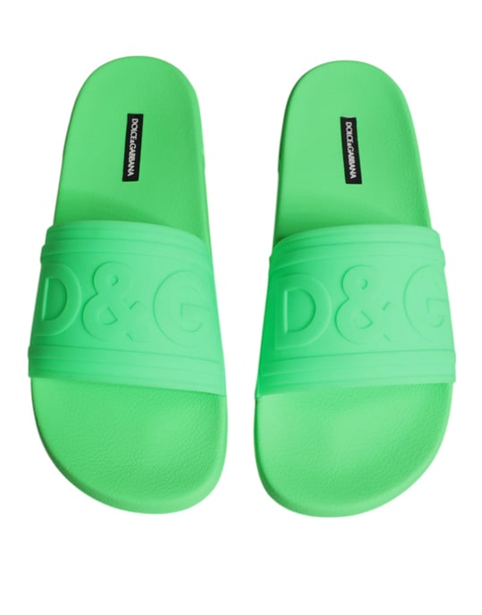 Sandalias de Playa de Cuero Verde Dolce & Gabbana - Image 3