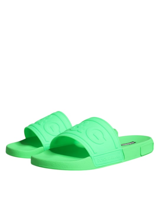 Sandalias de Playa de Cuero Verde Dolce & Gabbana - Image 4