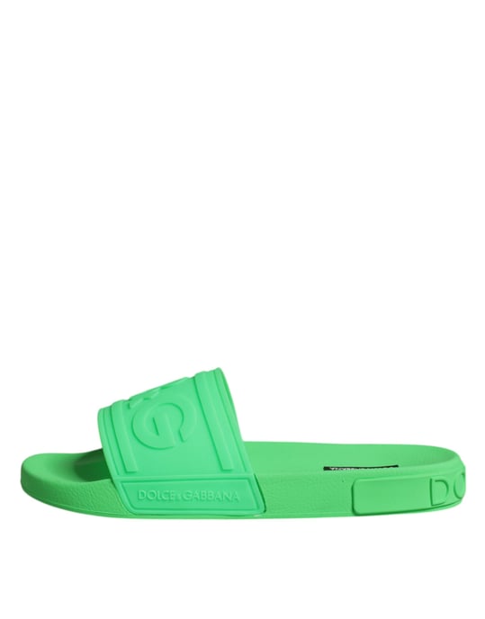 Sandalias de Playa de Cuero Verde Dolce & Gabbana - Image 6