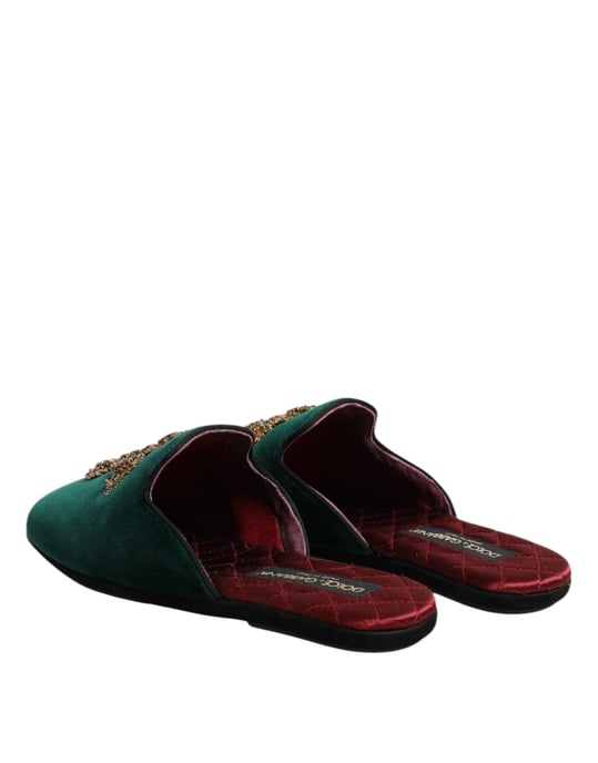 Zapatillas de Terciopelo Verde Embellecidas Dolce & Gabbana - Image 5