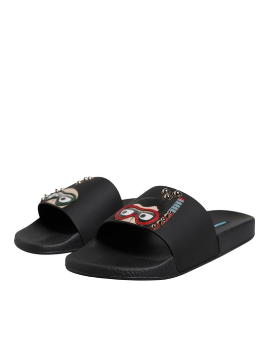 Zapatillas de Playa de Piel Negra Dolce & Gabbana - Image 1