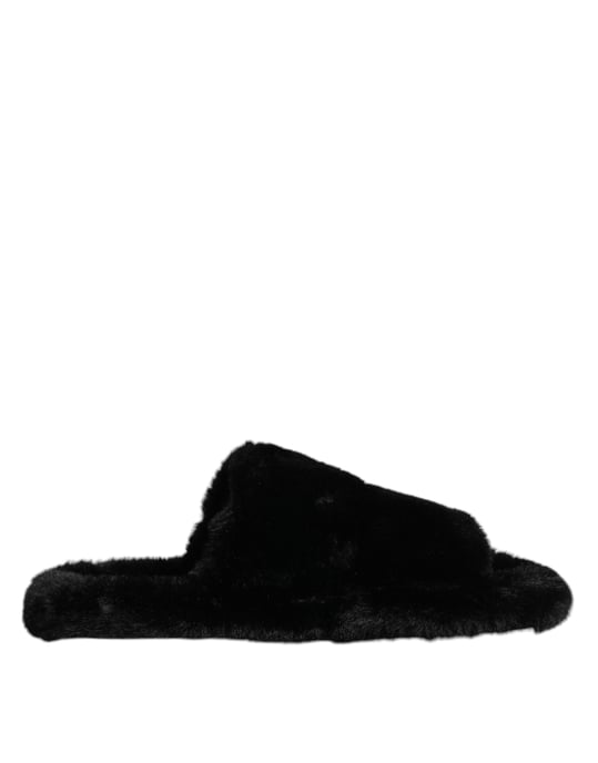 Zapatillas de terciopelo negro de poliéster Dolce & Gabbana - Image 1