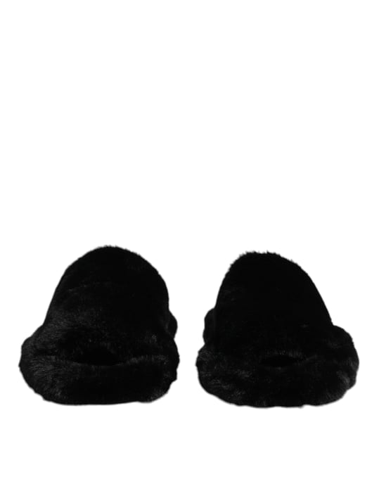 Zapatillas de terciopelo negro de poliéster Dolce & Gabbana - Image 2