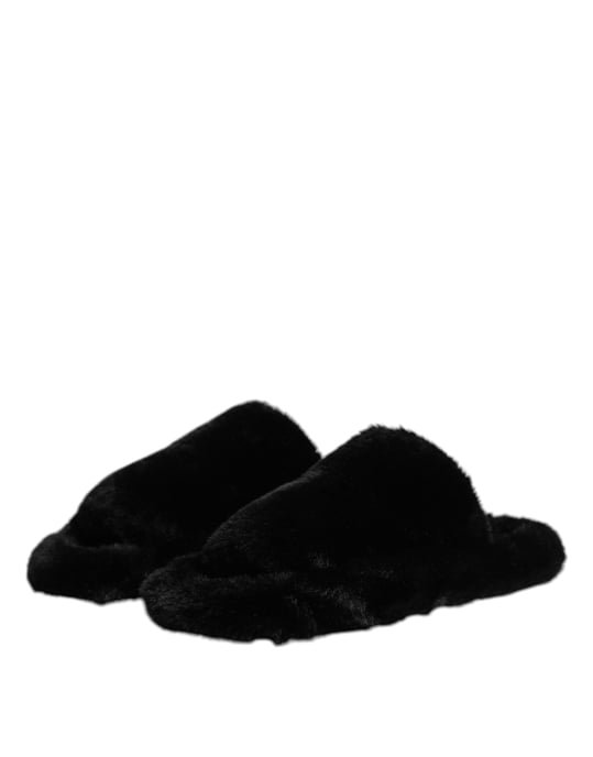 Zapatillas de terciopelo negro de poliéster Dolce & Gabbana - Image 4