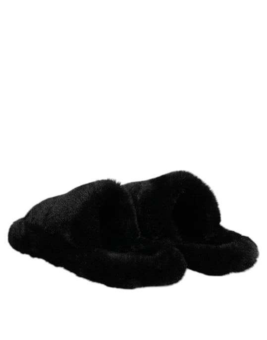 Zapatillas de terciopelo negro de poliéster Dolce & Gabbana - Image 5