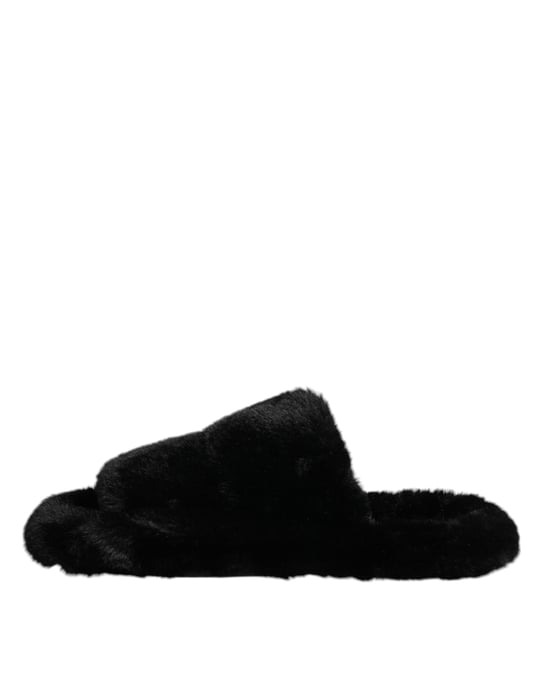 Zapatillas de terciopelo negro de poliéster Dolce & Gabbana - Image 6