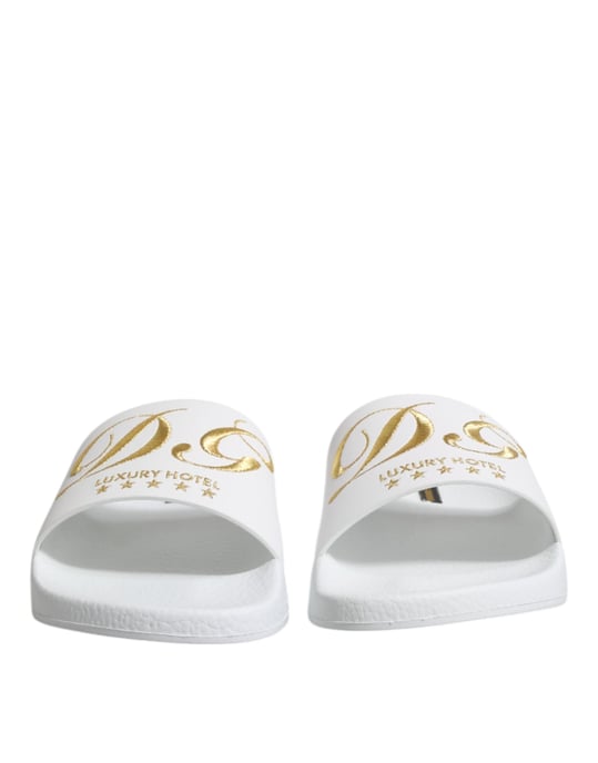 Sandalias de Playa de Cuero Blanco Dolce & Gabbana - Image 2