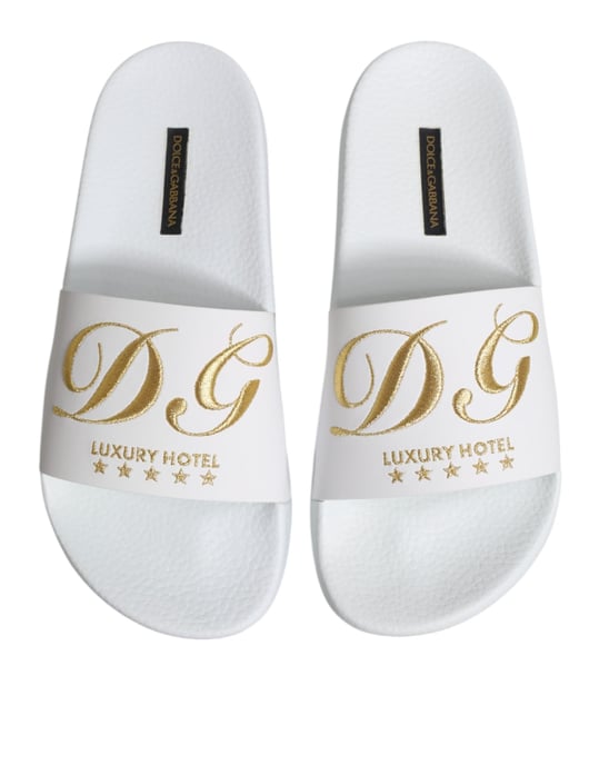 Sandalias de Playa de Cuero Blanco Dolce & Gabbana - Image 3