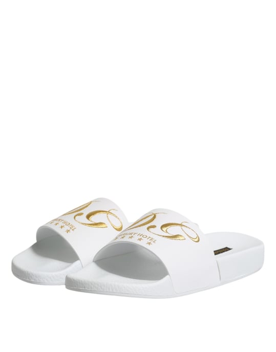 Sandalias de Playa de Cuero Blanco Dolce & Gabbana - Image 4