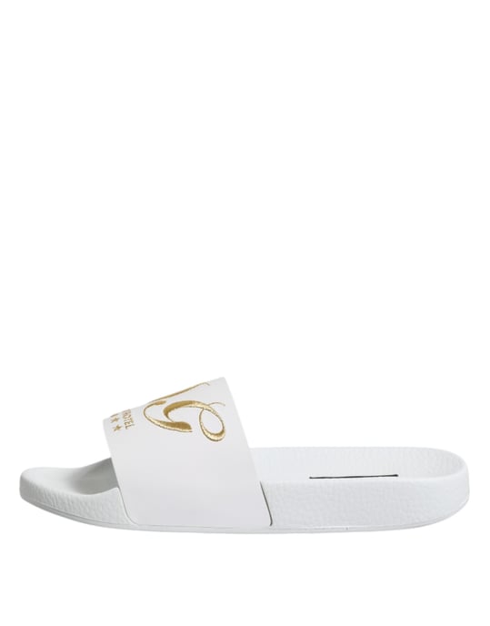 Sandalias de Playa de Cuero Blanco Dolce & Gabbana - Image 6